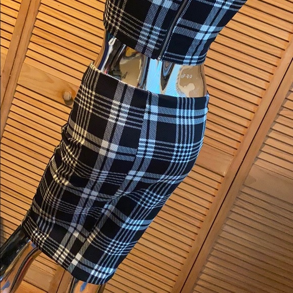 Lush Two Can Play Black Plaid Two-Piece Set NWOT - Picture 14 of 14